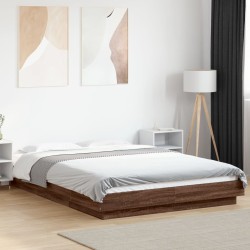 Cadre de lit avec lumières LED sans matelas 135x190 cm 