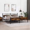 Cadre de lit en métal sans matelas chêne fumé 200x200 cm 