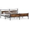 Cadre de lit en métal sans matelas chêne fumé 200x200 cm 