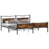 Cadre de lit en métal sans matelas chêne fumé 200x200 cm 
