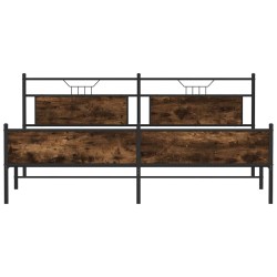 Cadre de lit en métal sans matelas chêne fumé 200x200 cm 