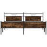 Cadre de lit en métal sans matelas chêne fumé 200x200 cm 