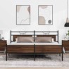 Cadre de lit en métal sans matelas chêne marron 200x200 cm 