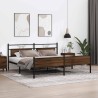 Cadre de lit en métal sans matelas chêne marron 200x200 cm 