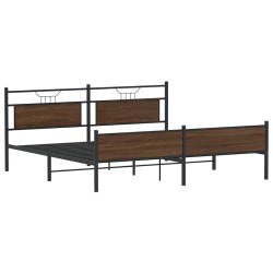 Cadre de lit en métal sans matelas chêne marron 200x200 cm 
