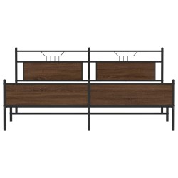 Cadre de lit en métal sans matelas chêne marron 200x200 cm 