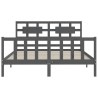 Cadre de lit sans matelas gris bois de pin massif 