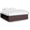 Cadre de lit sans matelas marron foncé 200x200 cm tissu 