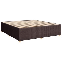 Cadre de lit sans matelas marron foncé 200x200 cm tissu 