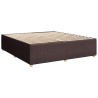 Cadre de lit sans matelas marron foncé 200x200 cm tissu 
