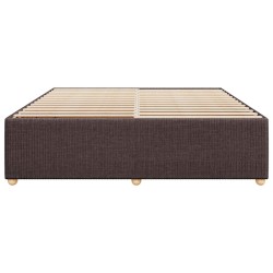 Cadre de lit sans matelas marron foncé 200x200 cm tissu 