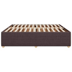 Cadre de lit sans matelas marron foncé 200x200 cm tissu 