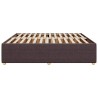 Cadre de lit sans matelas marron foncé 200x200 cm tissu 