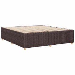 Cadre de lit sans matelas marron foncé 200x200 cm tissu 