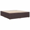 Cadre de lit sans matelas marron foncé 200x200 cm tissu 
