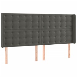 Tête de lit à LED Gris foncé 163x16x118/128 cm Velours 