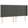 Tête de lit à LED Gris foncé 163x16x118/128 cm Velours 