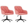 Chaises pivotantes à manger lot de 2 Rose Velours 