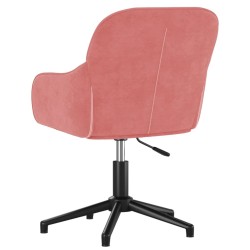 Chaises pivotantes à manger lot de 2 Rose Velours 
