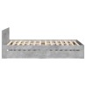 Cadre de lit avec tête de lit sans matelas gris béton 75x190 cm 
