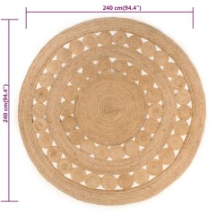 Tapis Design tressé Jute 240 cm Rond 