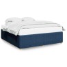 Cadre de lit sans matelas bleu 200x200 cm tissu 