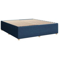 Cadre de lit sans matelas bleu 200x200 cm tissu 