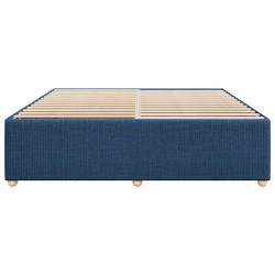 Cadre de lit sans matelas bleu 200x200 cm tissu 