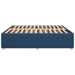 Cadre de lit sans matelas bleu 200x200 cm tissu 