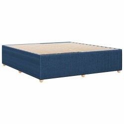 Cadre de lit sans matelas bleu 200x200 cm tissu 