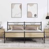 Cadre de lit en métal sans matelas chêne sonoma 200x200 cm 