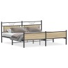 Cadre de lit en métal sans matelas chêne sonoma 200x200 cm 