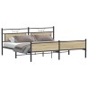 Cadre de lit en métal sans matelas chêne sonoma 200x200 cm 
