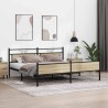 Cadre de lit en métal sans matelas chêne sonoma 200x200 cm 