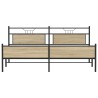 Cadre de lit en métal sans matelas chêne sonoma 200x200 cm 