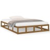 Cadre de lit sans matelas marron miel 200x200 cm bois massif 