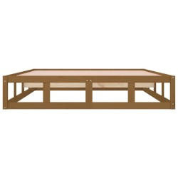 Cadre de lit sans matelas marron miel 200x200 cm bois massif 