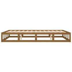 Cadre de lit sans matelas marron miel 200x200 cm bois massif 