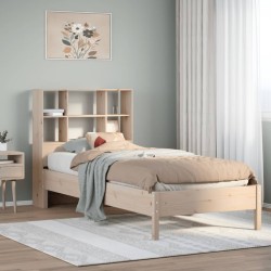 Lit bibliothèque sans matelas 90x190 cm bois de pin massif 