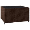 Salon de jardin 3 pcs avec coussins marron résine tressée 