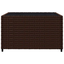 Salon de jardin 3 pcs avec coussins marron résine tressée 