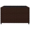Salon de jardin 3 pcs avec coussins marron résine tressée 