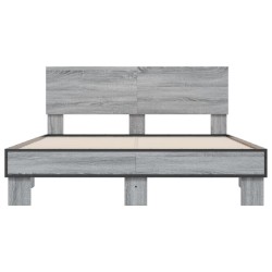 Cadre de lit sans matelas sonoma gris 140x190 cm 