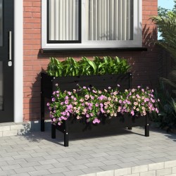 Jardinière Noir 110x84x75 cm Bois massif de pin 