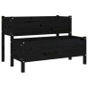 Jardinière Noir 110x84x75 cm Bois massif de pin 