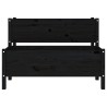 Jardinière Noir 110x84x75 cm Bois massif de pin 