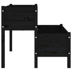 Jardinière Noir 110x84x75 cm Bois massif de pin 