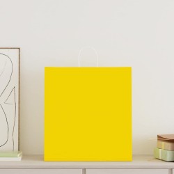 Sacs en papier 250 pcs avec poignées jaune 45x17x48 cm 