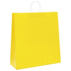 Sacs en papier 250 pcs avec poignées jaune 45x17x48 cm 
