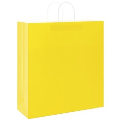 Sacs en papier 250 pcs avec poignées jaune 45x17x48 cm 